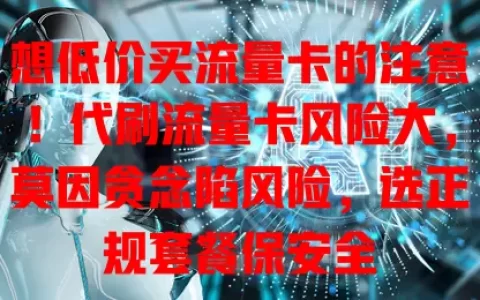 想低价买流量卡的注意！代刷流量卡风险大，莫因贪念陷风险，选正规套餐保安全