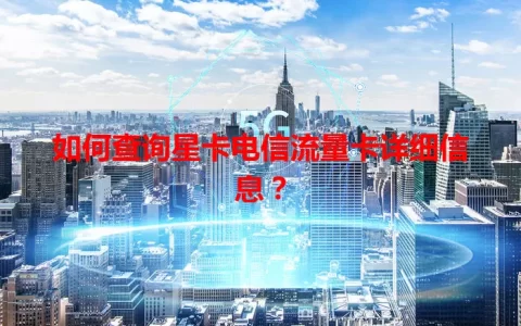如何查询星卡电信流量卡详细信息？