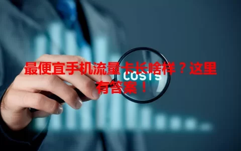 最便宜手机流量卡长啥样？这里有答案！