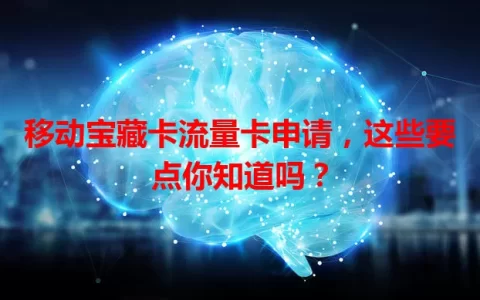 移动宝藏卡流量卡申请，这些要点你知道吗？