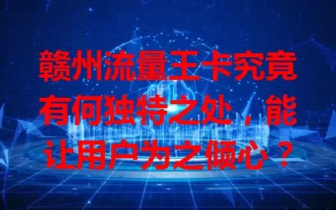 赣州流量王卡究竟有何独特之处，能让用户为之倾心？