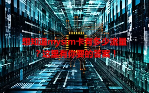 想知道mysim卡有多少流量？这里有你要的答案！