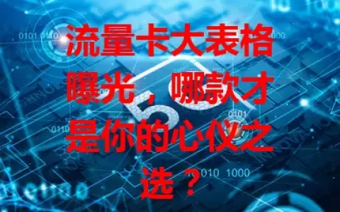 流量卡大表格曝光，哪款才是你的心仪之选？