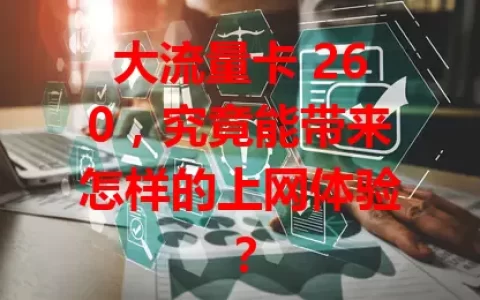 大流量卡 260，究竟能带来怎样的上网体验？