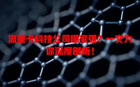 流量卡科技公司哪家强？一文为你深度剖析！
