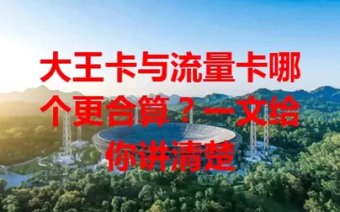 大王卡与流量卡哪个更合算？一文给你讲清楚
