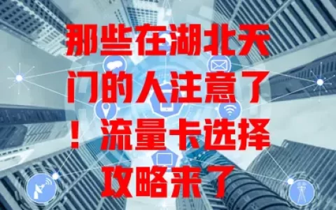 那些在湖北天门的人注意了！流量卡选择攻略来了