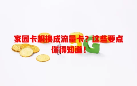 家园卡想换成流量卡？这些要点你得知道！