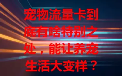 宠物流量卡到底有啥特别之处，能让养宠生活大变样？