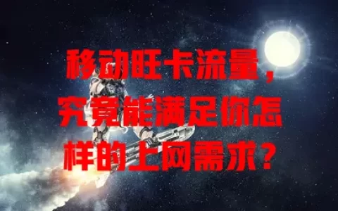 移动旺卡流量，究竟能满足你怎样的上网需求？