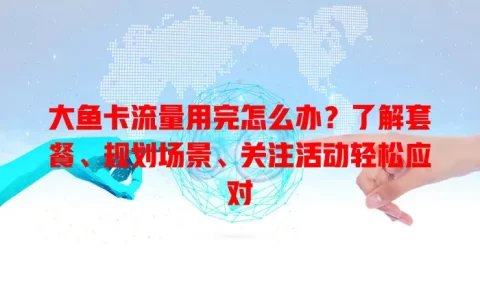 大鱼卡流量用完怎么办？了解套餐、规划场景、关注活动轻松应对