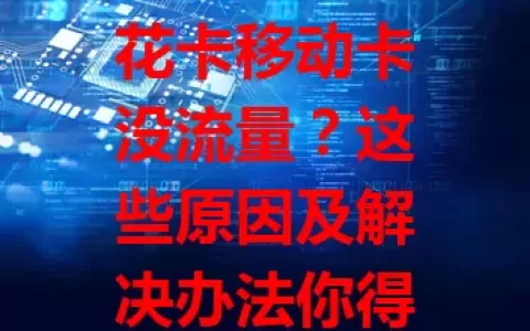 花卡移动卡没流量？这些原因及解决办法你得知道

数字化时代流量至关重要，不少花卡用户却遇流量困扰。套餐规则不明、网络不稳、设备设置问题都可能导致。别怕，重新审视规则、优化网络、检查设备，就能解决，畅享网络便利。
