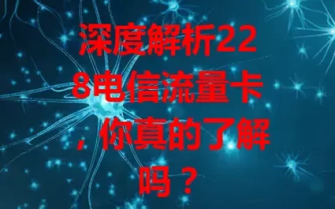 深度解析228电信流量卡，你真的了解吗？