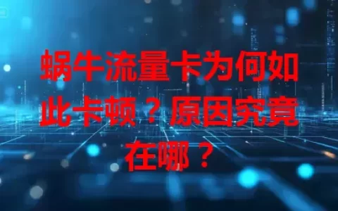 蜗牛流量卡为何如此卡顿？原因究竟在哪？