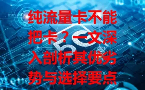 纯流量卡不能把卡？一文深入剖析其优劣势与选择要点