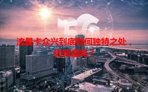 流量卡众兴到底有何独特之处，你知道吗？
