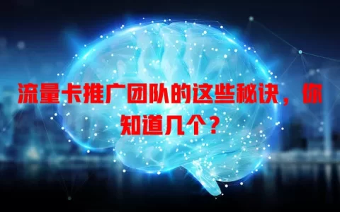 流量卡推广团队的这些秘诀，你知道几个？