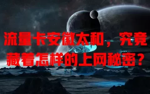 流量卡安徽太和，究竟藏着怎样的上网秘密？