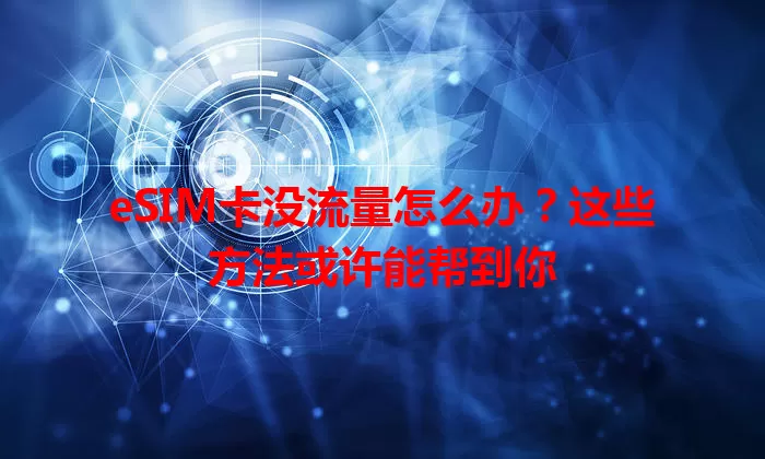 eSIM卡没流量怎么办?这些方法或许能帮到你