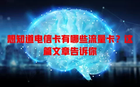 想知道电信卡有哪些流量卡？这篇文章告诉你