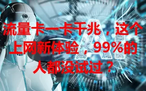 流量卡一卡千兆，这个上网新体验，99%的人都没试过？