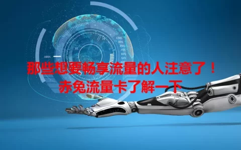 那些想要畅享流量的人注意了！赤兔流量卡了解一下