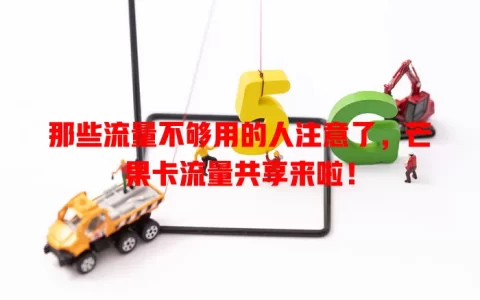 那些流量不够用的人注意了，芒果卡流量共享来啦！