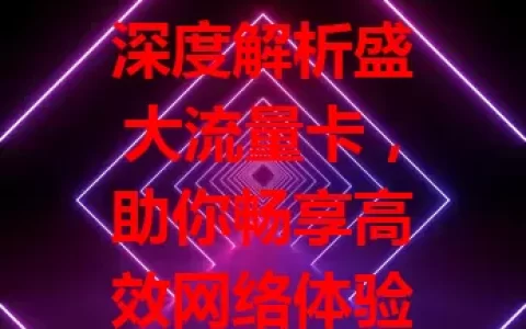 深度解析盛大流量卡，助你畅享高效网络体验