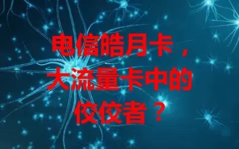电信皓月卡，大流量卡中的佼佼者？