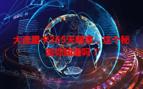 大流量卡365天畅享，这个秘密你知道吗？