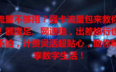 流量不够用？强卡流量包来救你！额度足、网速稳，出差旅行也不怕，计费灵活超贴心，助你畅享数字生活！