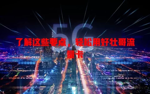 了解这些要点，轻松用好壮哥流量卡