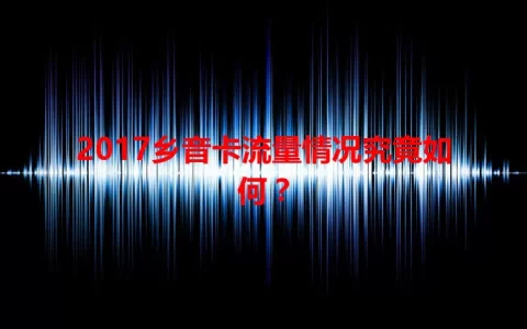 2017乡音卡流量情况究竟如何？