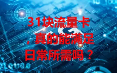 31块流量卡，真的能满足日常所需吗？