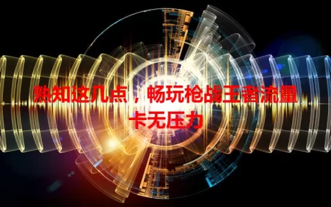 熟知这几点，畅玩枪战王者流量卡无压力