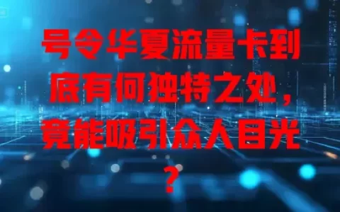 号令华夏流量卡到底有何独特之处，竟能吸引众人目光？