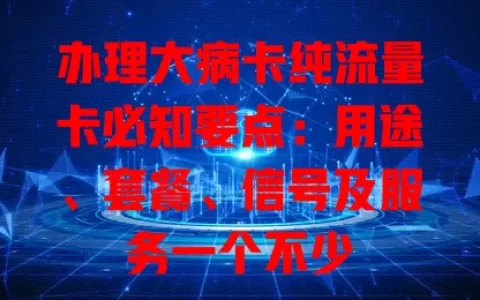 办理大病卡纯流量卡必知要点：用途、套餐、信号及服务一个不少