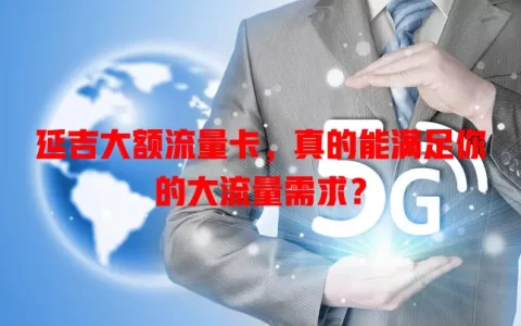 延吉大额流量卡，真的能满足你的大流量需求？