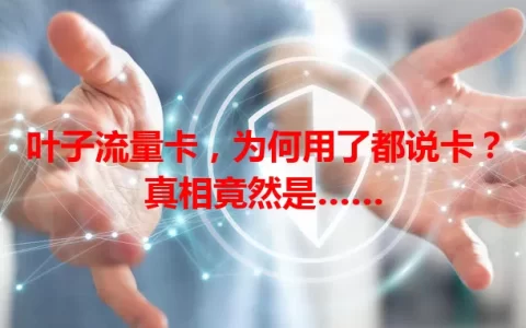 叶子流量卡，为何用了都说卡？真相竟然是……