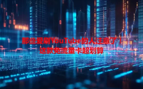 那些爱刷YouTube的人注意了！这款免流量卡超划算