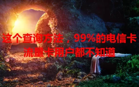 这个查询方法，99%的电信卡流量卡用户都不知道