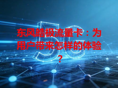 东风皓极流量卡：为用户带来怎样的体验？
