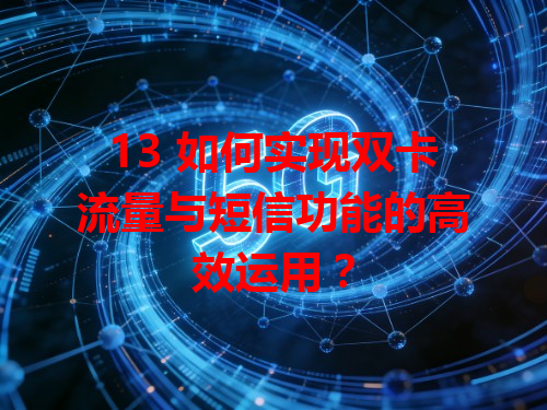 13 如何实现双卡流量与短信功能的高效运用？