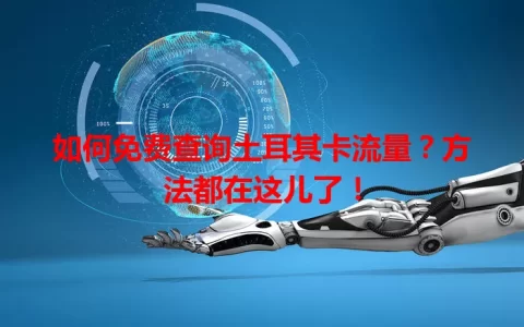 如何免费查询土耳其卡流量？方法都在这儿了！