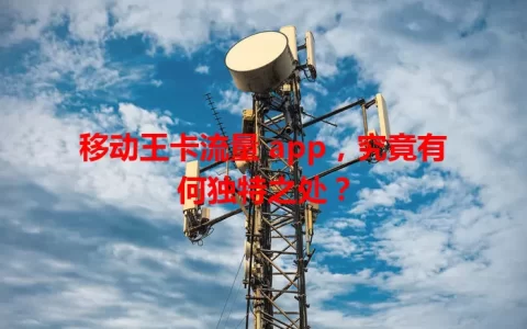 移动王卡流量 app，究竟有何独特之处？
