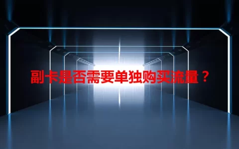副卡是否需要单独购买流量？