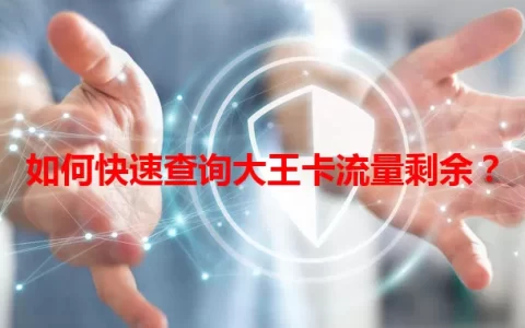 如何快速查询大王卡流量剩余？