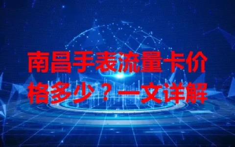 南昌手表流量卡价格多少？一文详解