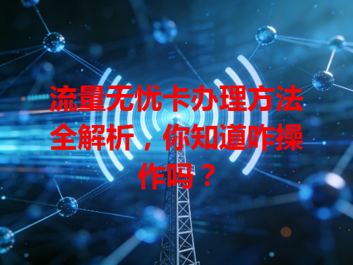 流量无忧卡办理方法全解析，你知道咋操作吗？