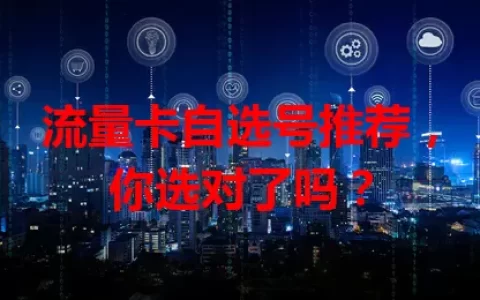 流量卡自选号推荐，你选对了吗？
